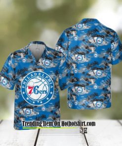 PHILADELPHIA 76ERS TRENDY FOR MEN AND WOMEN GIFT FLORAL ALOHA BEACH HAWAIIAN SHIRT