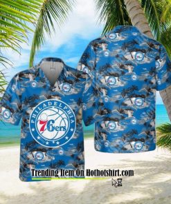 PHILADELPHIA 76ERS TRENDY FOR MEN AND WOMEN GIFT FLORAL ALOHA BEACH HAWAIIAN SHIRT