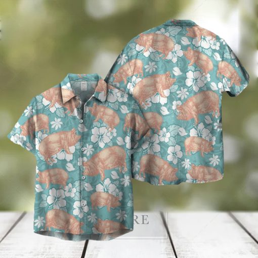 PIG HIBISCUS HAWAIIAN SHIRT