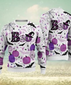 Pancreatic Cancer Sweatshirt Happy Halloween Boo 3D Sweater For Men And Women