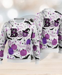 Pancreatic Cancer Sweatshirt Happy Halloween Boo 3D Sweater For Men And Women