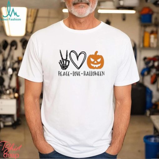 Peace Love Halloween Pumpkin Shirt