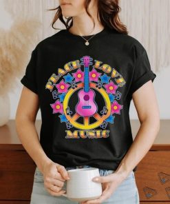 Peace Love Music Guitarist Music Festival Costume Hippie T Shirt