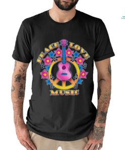 Peace Love Music Guitarist Music Festival Costume Hippie T Shirt