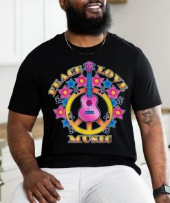 Peace Love Music Guitarist Music Festival Costume Hippie T Shirt