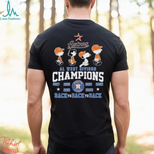 Peanuts Characters Houston Astros AL West Division Champions Back To Back To Back Shirt