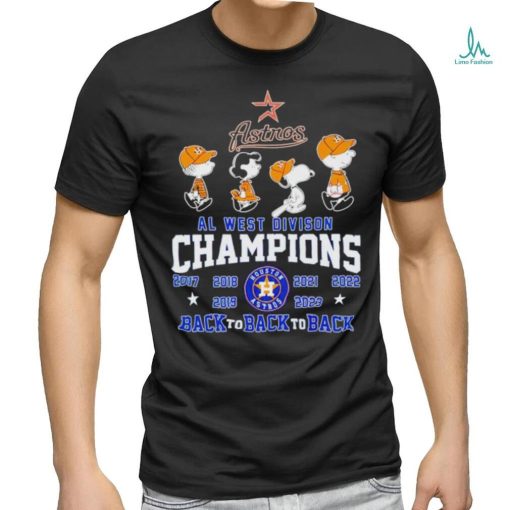 Peanuts Houston Astros AL West Division Champions back to back to back shirt