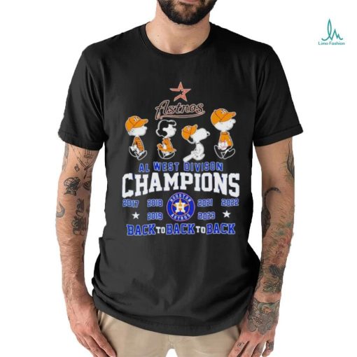 Peanuts Houston Astros AL West Division Champions back to back to back shirt