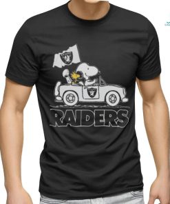 Peanuts Snoopy And Woodstock Las Vegas Raiders On Car Shirt