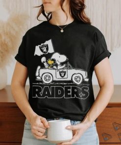Peanuts Snoopy And Woodstock Las Vegas Raiders On Car Shirt