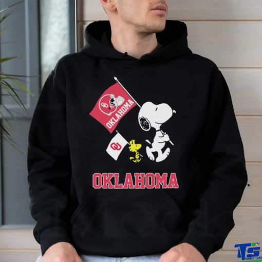 Peanuts Snoopy And Woodstock Parade Flag Oklahoma Sooners Shirt