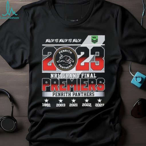 Penrith Panthers Back To Back To Back 2023 NRL Grand Final Premiers Shirt