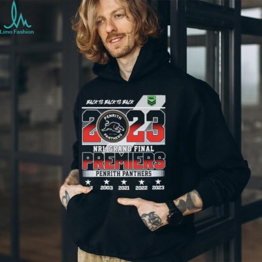 Penrith Panthers Back To Back To Back 2023 NRL Grand Final Premiers Shirt