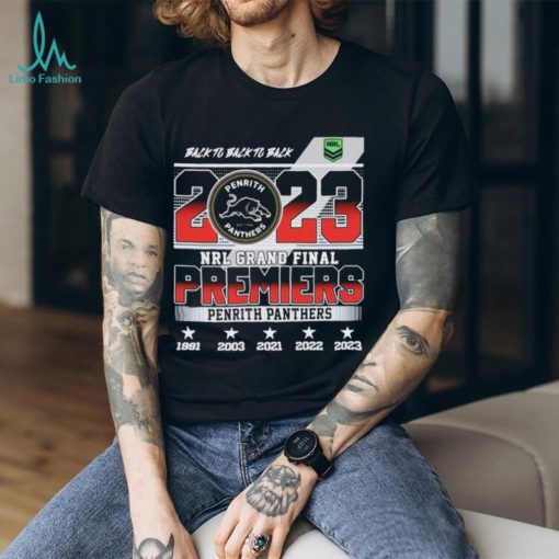 Penrith Panthers Back To Back To Back 2023 NRL Grand Final Premiers Shirt