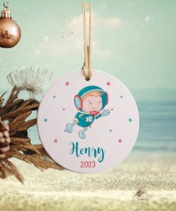 Personalize Name Ornament Baby Astronaut • Baby Astronaut First Christmas Ceramic Ornament • First Christmas with Baby Ornament • ON003