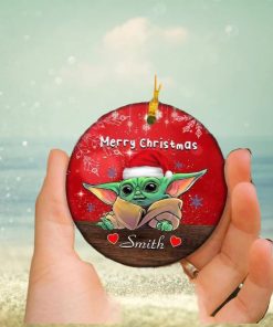 Personalized Baby Yoda Mandalorian Christmas 2022 Ceramic Tree Ornaments