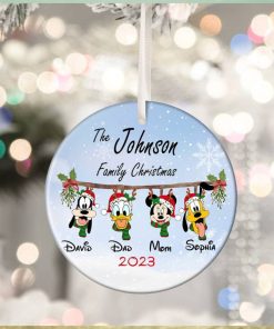 Personalized Christmas Disney Ceramic Ornament, Mickey and Friends Ornament,