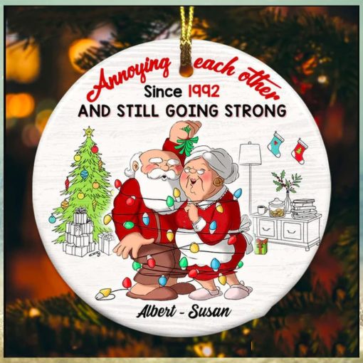 Personalized Couple Annoying Each Other Since Christmas Ornament, Santa Claus Couple Ornament