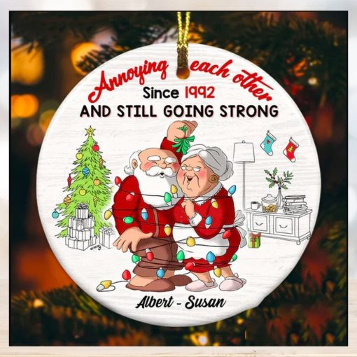 Personalized Couple Annoying Each Other Since Christmas Ornament, Santa Claus Couple Ornament