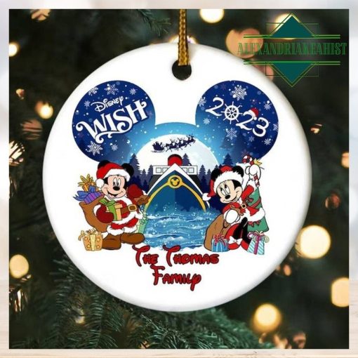 Personalized Disney Disney Cruise Christmas Ornament, Family Cruise Trip Keepsake, Mickey Minnie Ornament