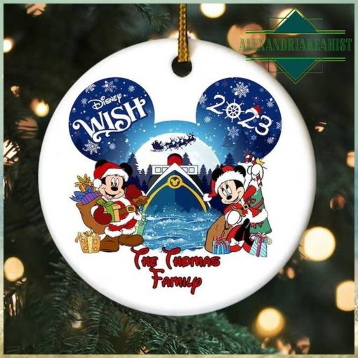 Personalized Disney Disney Cruise Christmas Ornament, Family Cruise Trip Keepsake, Mickey Minnie Ornament