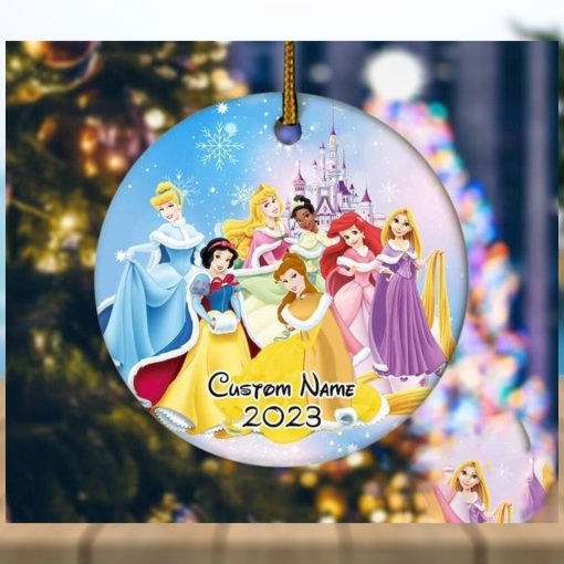 Personalized Disney Princess Ornament, Disney Xmas Ornament