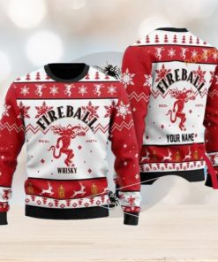 Personalized Fireball Whisky Funny Xmas Sweater