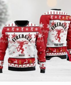 Personalized Fireball Whisky Funny Xmas Sweater