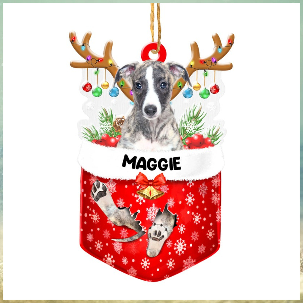 Personalized Greyhound In Snow Pocket Christmas Acrylic Ornament Personalized Greyhound In Snow Pocket Christmas Acrylic Ornament