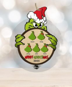 Personalized Grinch Hand Family Wood Ornament, Merry Grinchmas Ornament, Custom Grinch Ornament, Custom Family Ornament, Decor Home 2023