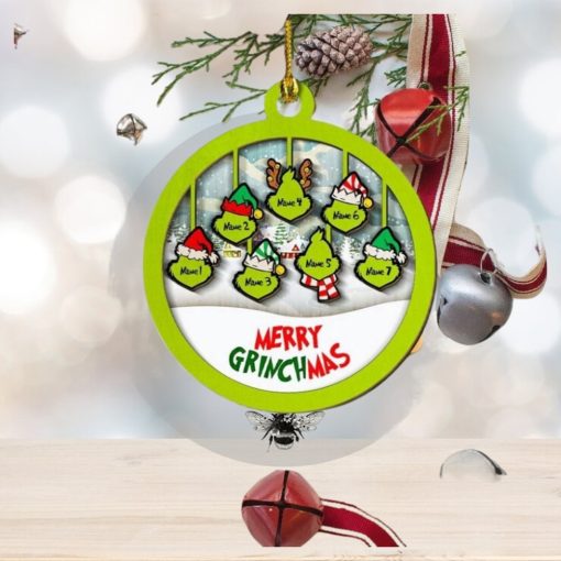 Personalized Grinch Hand Family Wood Ornament, Merry Grinchmas Ornament, Custom Grinch Ornament, Custom Family Ornament, Funny Ornament