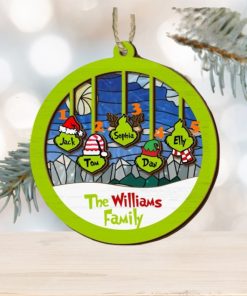 Personalized Grnch Hand Family Suncatcher Ornament, Merry Grnchmas Ornament, Custom Grnch Ornament, Custom Family Ornament, Funny Ornament