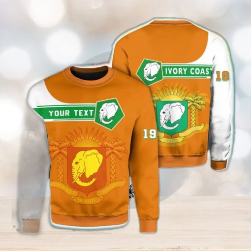 Personalized Ivory Coast Green Yellow 3D Sweater Community Logo Funny Gift For Men And Women Christmas Holiday