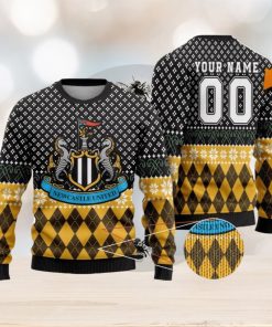 Personalized Name And Number Newcastle United 3D Ugly Christmas Sweater Christmas Holiday Gift