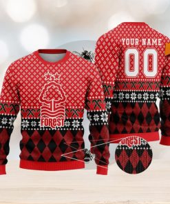 Personalized Name And Number Nottingham Forest 3D Ugly Christmas Sweater Christmas Holiday Gift