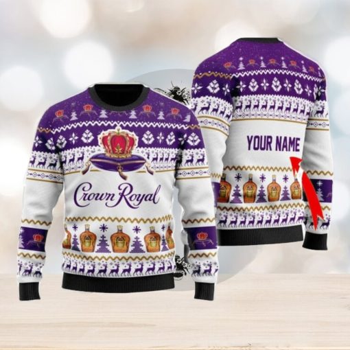 Personalized Name Crown Royal Holiday Ugly Christmas Sweater Christmas Gift Ideas