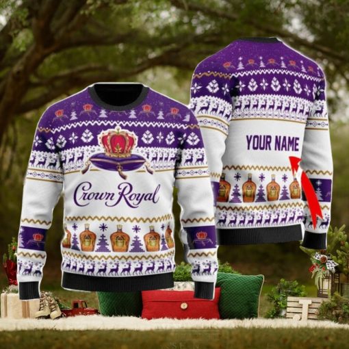 Personalized Name Crown Royal Holiday Ugly Christmas Sweater Christmas Gift Ideas