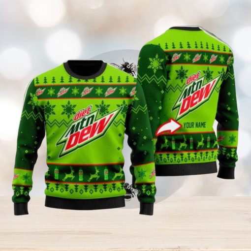 Personalized Name Mountain Dew Ugly Christmas Sweater Christmas Gift Ideas