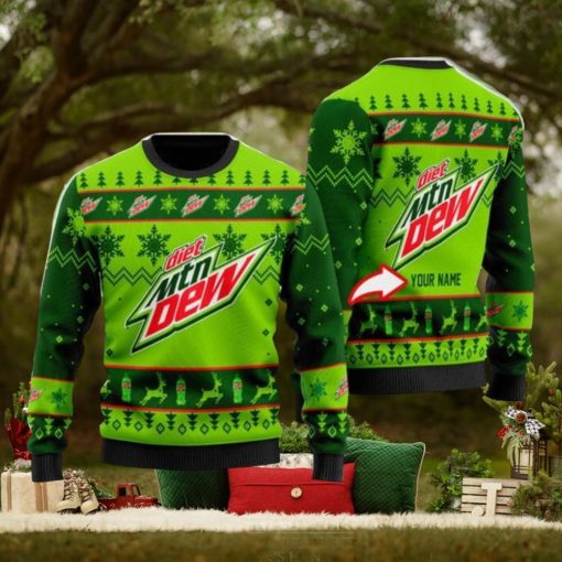 Personalized Name Mountain Dew Ugly Christmas Sweater Christmas Gift Ideas