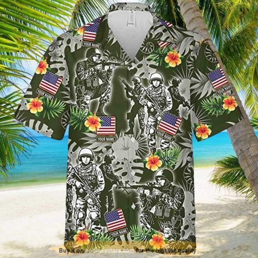 Personalized Name Veteran USA Veteran Proud Hawaiian Shirt