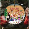 Personalized Christmas Family Bluey Ceramic Ornament