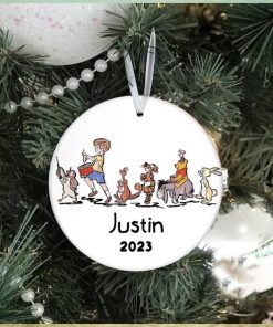Personalized Pooh And Friends Walking Christmas Ornament