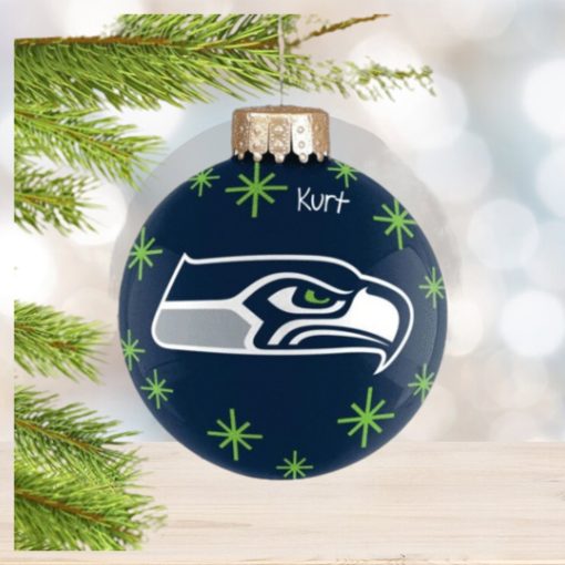 Personalized Seattle Seahawks  Ball Christmas Ornament