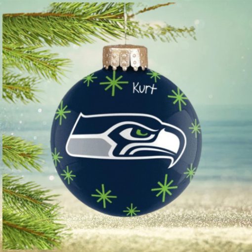 Personalized Seattle Seahawks  Ball Christmas Ornament