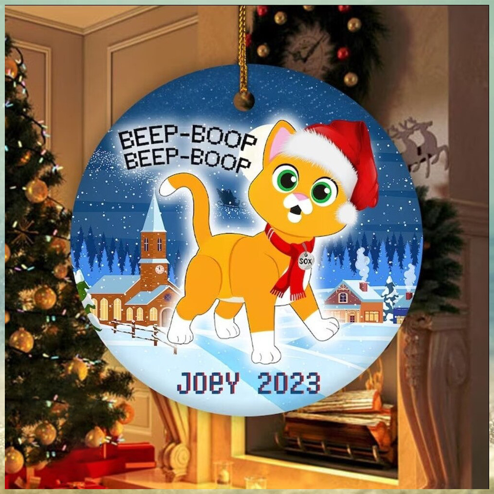 Personalized Sox Cat Christmas Ceramic Ornament Personalized Sox Cat Christmas Ceramic Ornament