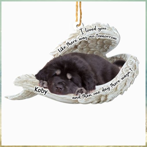 Personalized Tibetan Mastiff Sleeping Angel Memorial Aluminum Ornament