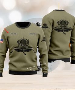 Personalized U.S Flag Crown Royal Ugly Christmas Sweater