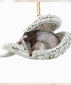 Personalized Whippet Sleeping Angel Memorial Aluminum Ornament