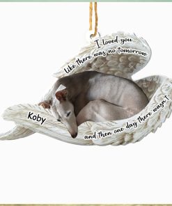 Personalized Whippet Sleeping Angel Memorial Aluminum Ornament