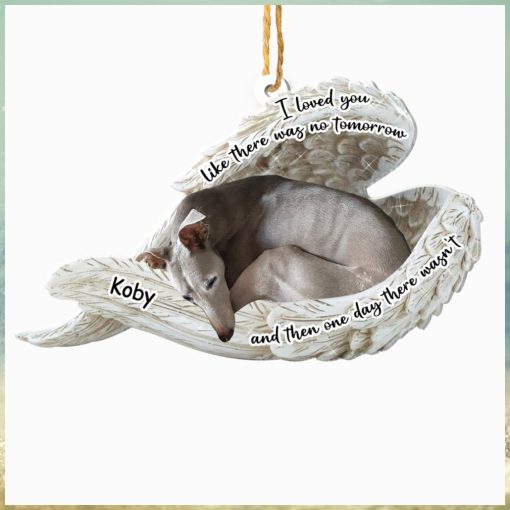 Personalized Whippet Sleeping Angel Memorial Aluminum Ornament